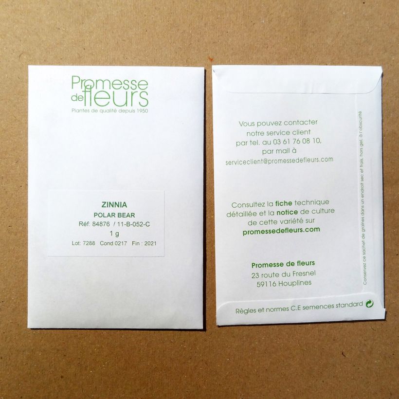 Example of Zinnia Polar Bear sacchetto di 100 semi circa (1g) as you get