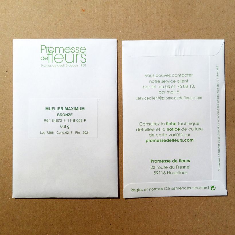 Esempio di esemplare Bocca di leone Maximum Bronze sacchetto di 2550 semi circa (0,4g) come consegnato