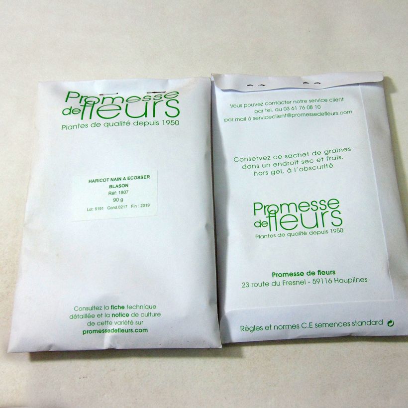 Esempio di esemplare Fagiolo da sgranare Blason sacchetto di 150 semi circa (90g) come consegnato