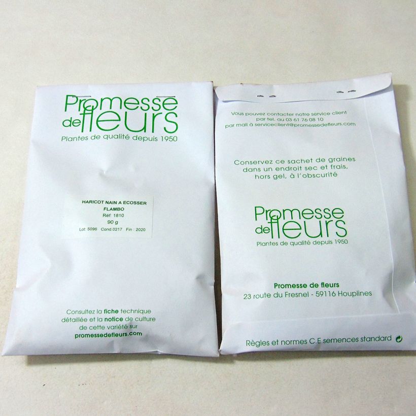 Esempio di esemplare Fagiolo da sgranare Flambo sacchetto di 150 semi circa (90g) come consegnato