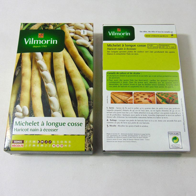 Esempio di esemplare Fagiolo da sgranare Michelet longue cosse - Vilmorin sacchetto di 400 semi circa (200g) come consegnato