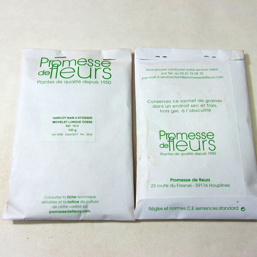 Esempio di esemplare Fagiolo da sgranare Michelet longue cosse sacchetto di 180 semi circa (100g) come consegnato