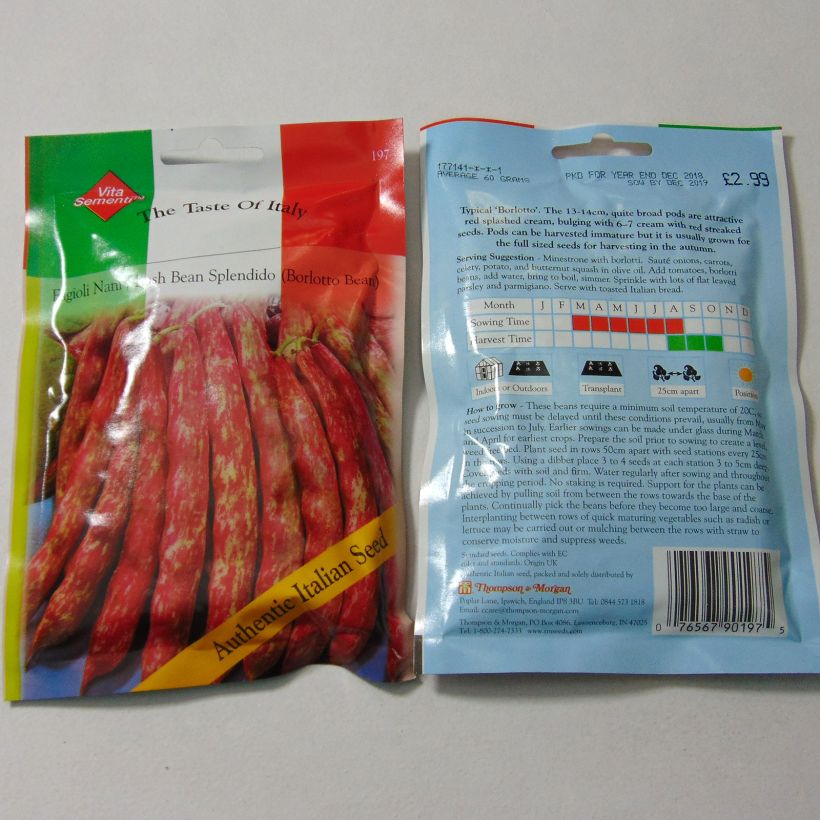 Esempio di esemplare Fagiolo da sgranare Splendido sacchetto di 120 semi circa (60g) come consegnato