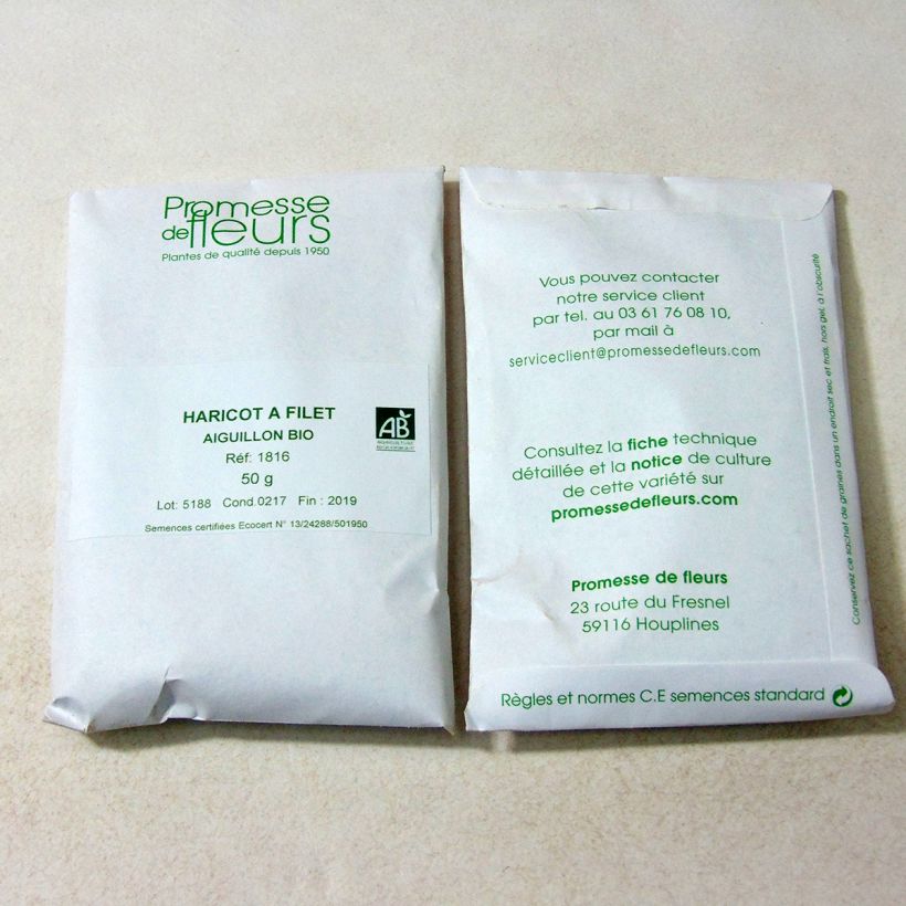 Esempio di esemplare Fagiolo rosso Aiguillon Bio sacchetto di 200 semi circa (75g) come consegnato