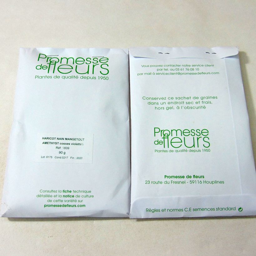 Esempio di esemplare Fagiolo nano Amethyst sacchetto di 225 semi circa (90g) come consegnato