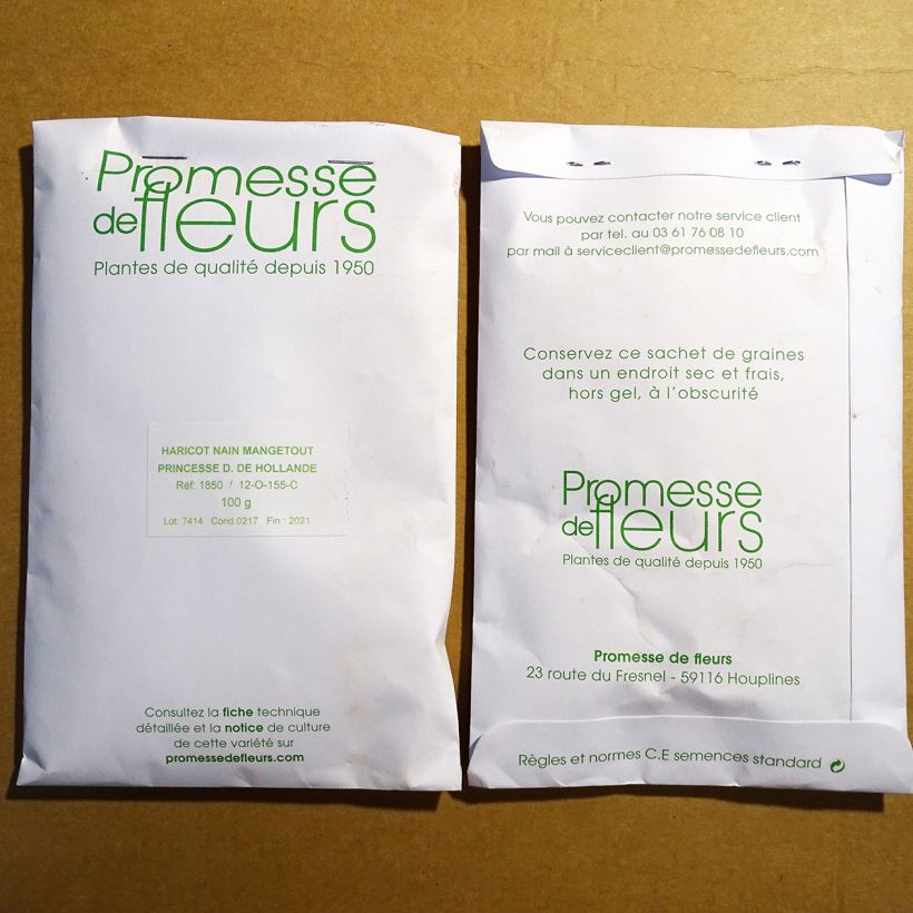 Esempio di esemplare Fagiolo nano Princesse double de Hollande sacchetto di 350 semi circa (100g) come consegnato