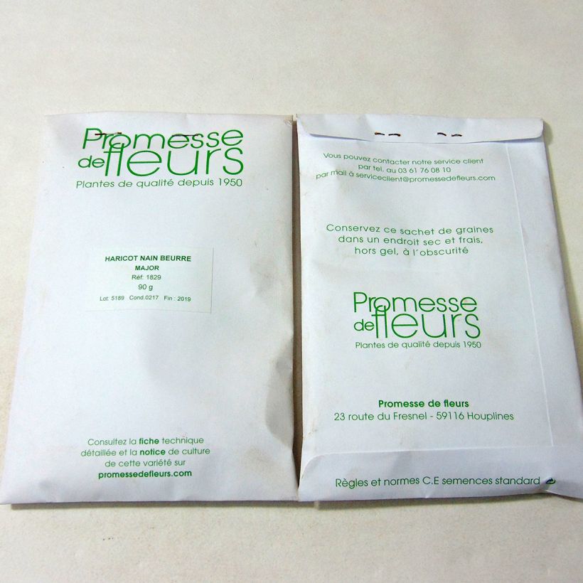 Esempio di esemplare Fagiolo giallo nano Major sacchetto di 250 semi circa (90g) come consegnato