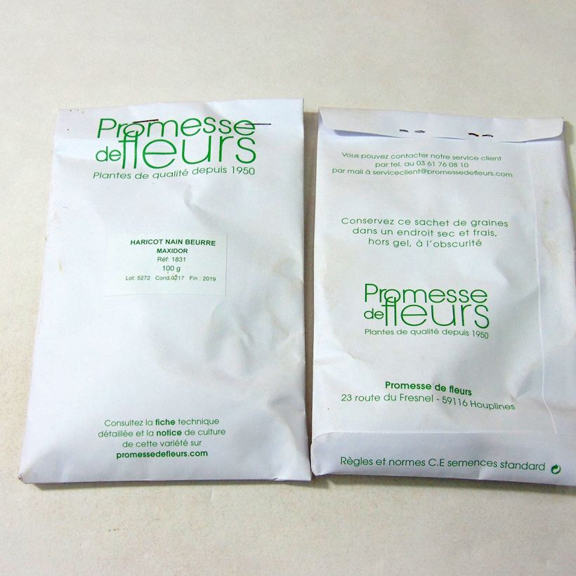 Esempio di esemplare Fagiolo nano Maxidor sacchetto di 350 semi circa (100g) come consegnato