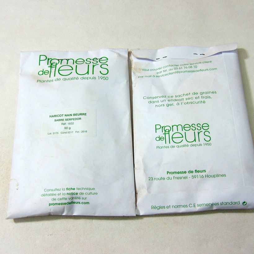 Esempio di esemplare Fagiolo giallo nano Serpedor sacchetto di 250 semi circa (90g) come consegnato