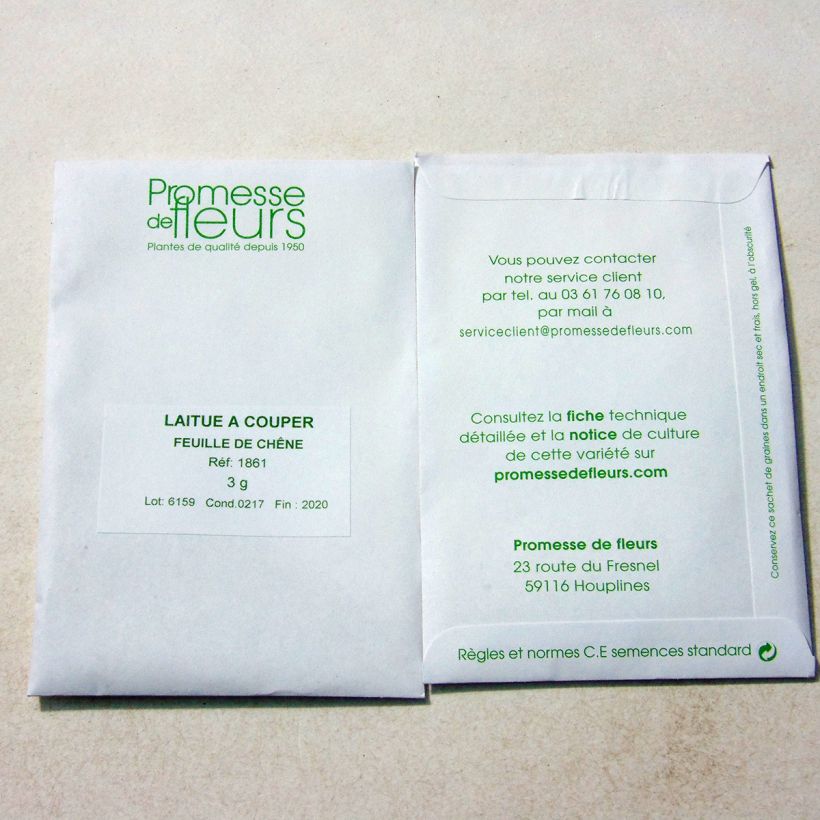 Esempio di esemplare Lattuga da taglio Blonde à graine noire sacchetto di 2500 semi circa (3g) come consegnato