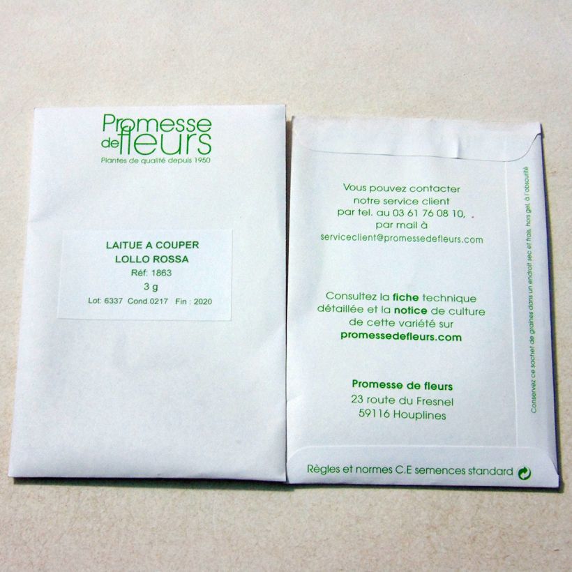 Example of Lattuga a cespo Lollo Rossa sacchetto di 2500 semi circa (3g) as you get