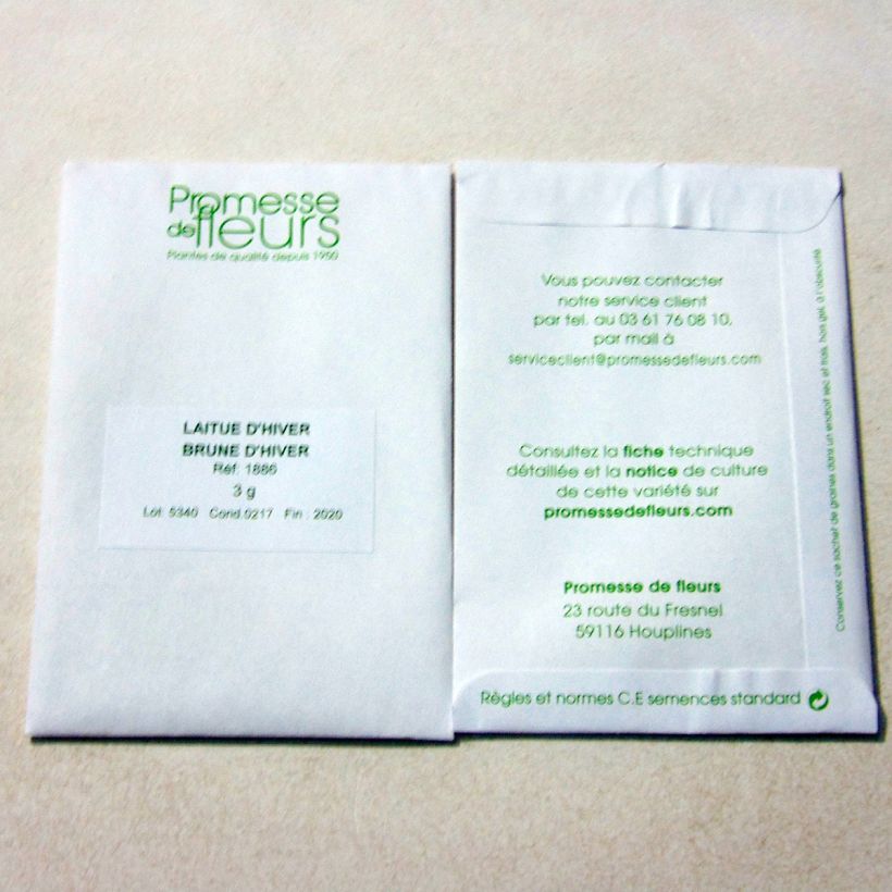 Esempio di esemplare Lattuga invernale Bruna d'Inverno sacchetto di 2500 semi circa (3g) come consegnato