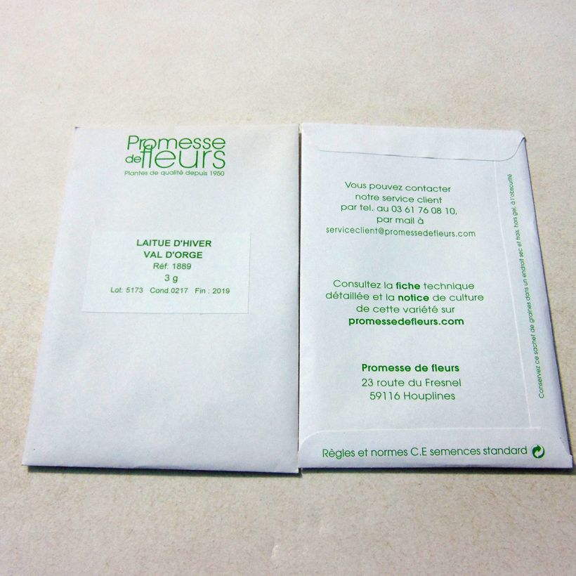 Example of Lattuga Val d'Orge sacchetto di 2500 semi circa (3g) as you get