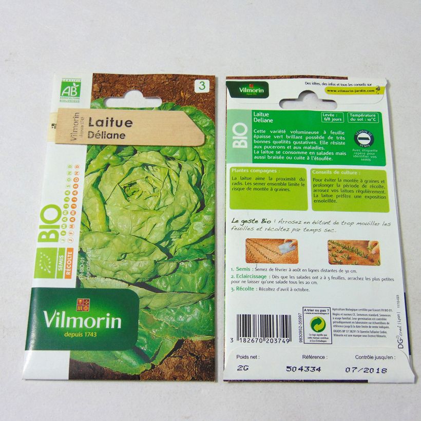 Example of Lattuga a cappuccio Deliane Bio - Vilmorin sacchetto di 1600 semi circa (2g) as you get