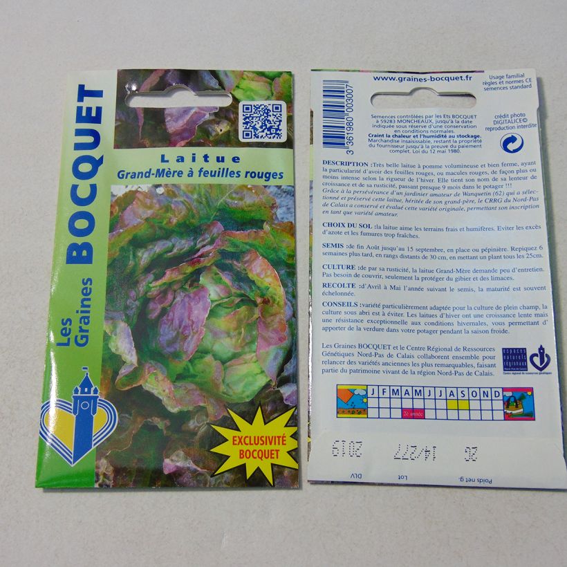 Example of Lattuga a cappuccio Grand-mère à feuilles rouge sacchetto di 1600 semi circa (2g) as you get