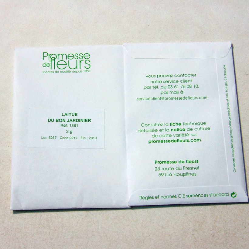 Example of Lattuga a cappuccio di Bon Jardinier sacchetto di 2500 semi circa (3g) as you get