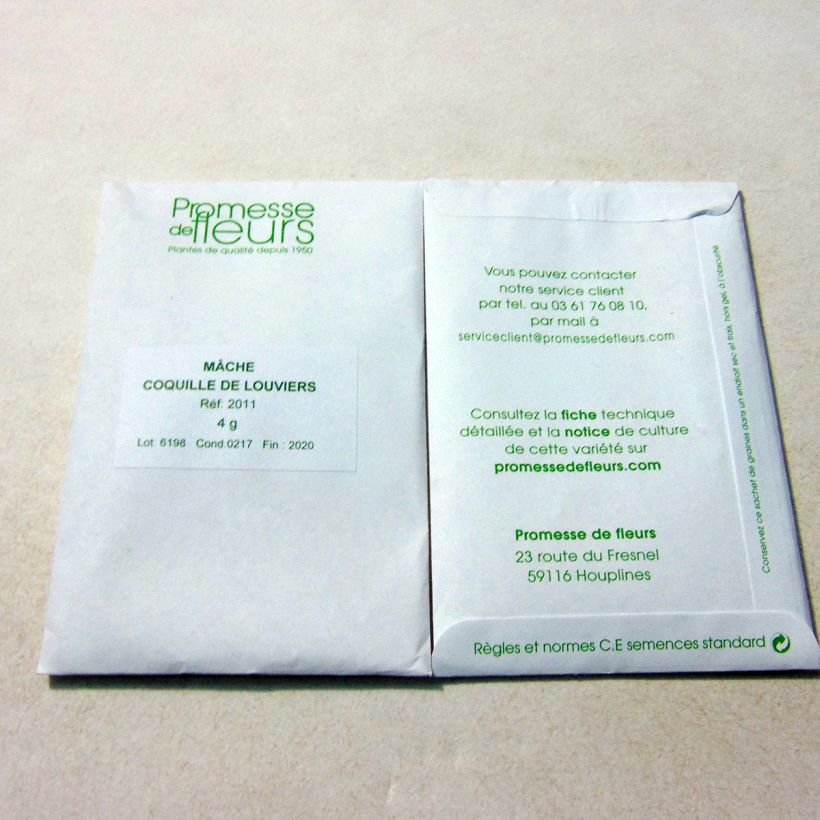 Esempio di esemplare Soncino Coquille de Louviers sacchetto di 3000 semi circa (4g) come consegnato