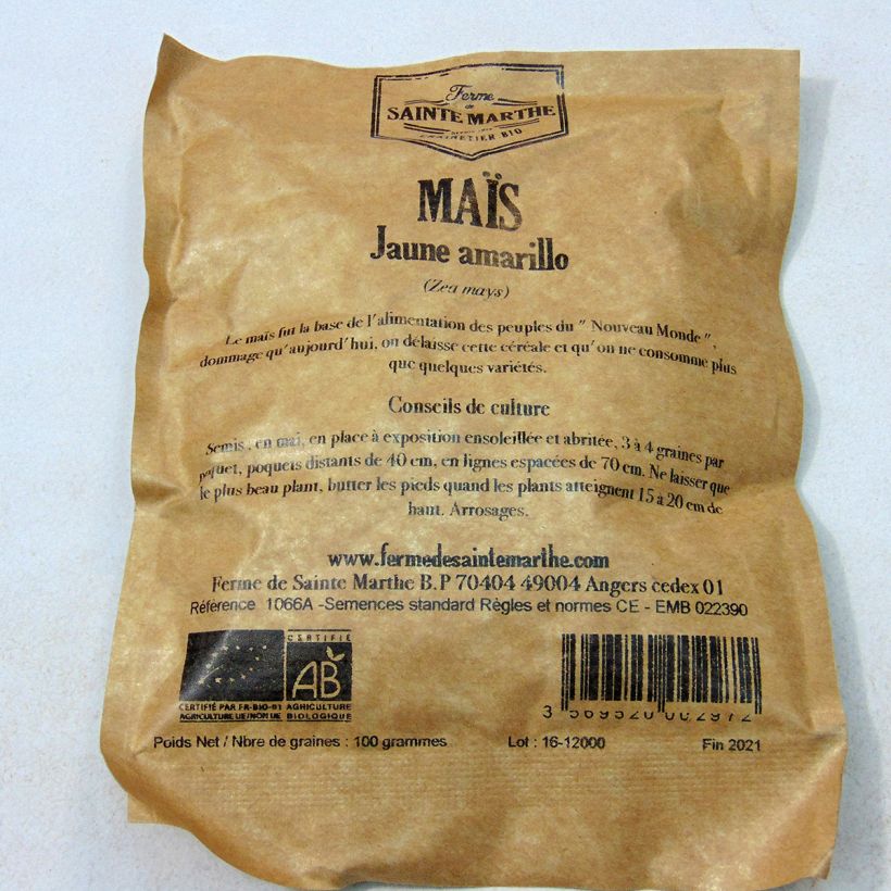 Example of Mais Amarillo sacchetto di 50 semi circa (100g) as you get