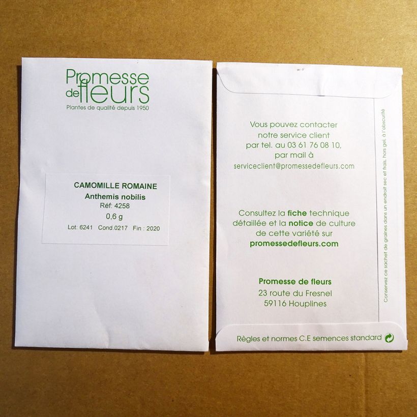 Esempio di esemplare Anthemis nobilis - Camomilla romana sacchetto di 3500 semi circa (0,6g) come consegnato