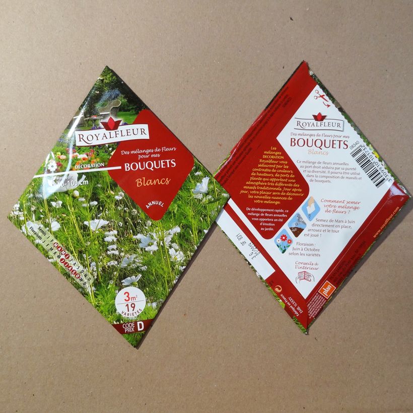 Esempio di esemplare Miscela di fiori per bouquet bianchi da seminare - Bustina 3 m2 sacchetto di semi da 3 grammi come consegnato