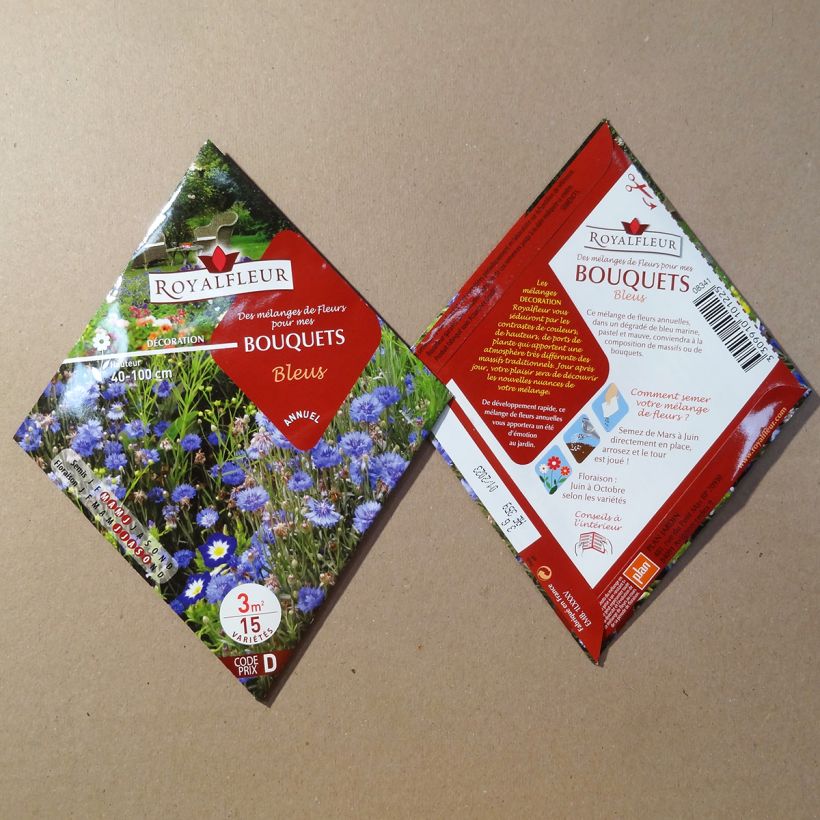 Esempio di esemplare Mischia di fiori per bouquet blu da seminare - Bustina 3 m2 sacchetto di semi da 3 grammi come consegnato