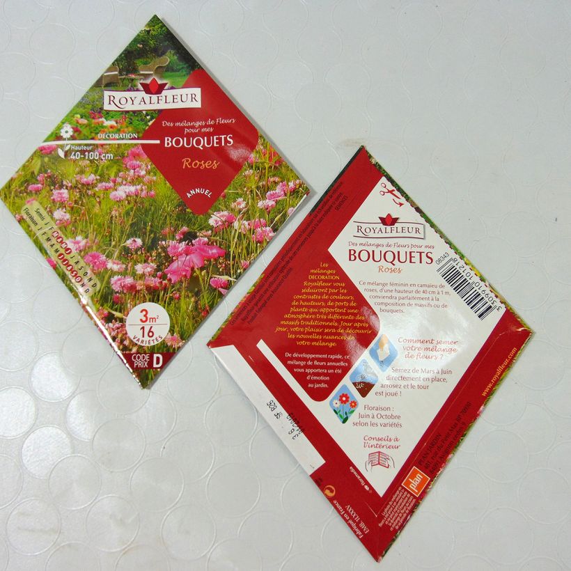 Esempio di esemplare Mix di fiori per bouquet rosa da seminare - Bustina 3 m2 sacchetto di semi da 3 grammi come consegnato