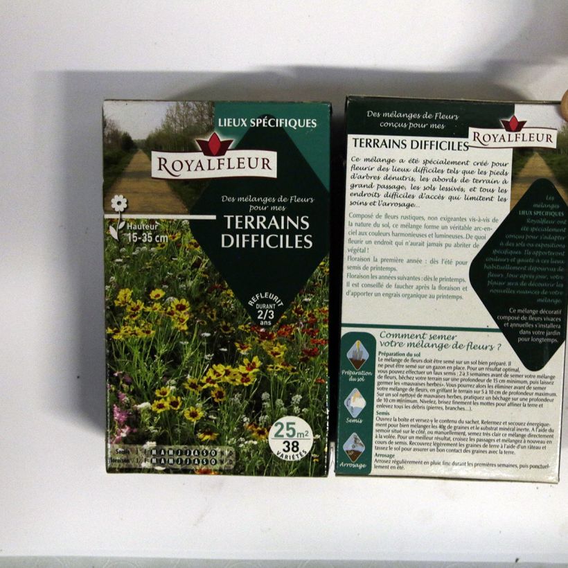Esempio di esemplare Mischia per terreno difficile - Scatola 25 m2 sacchetto di semi da 40 grammi come consegnato