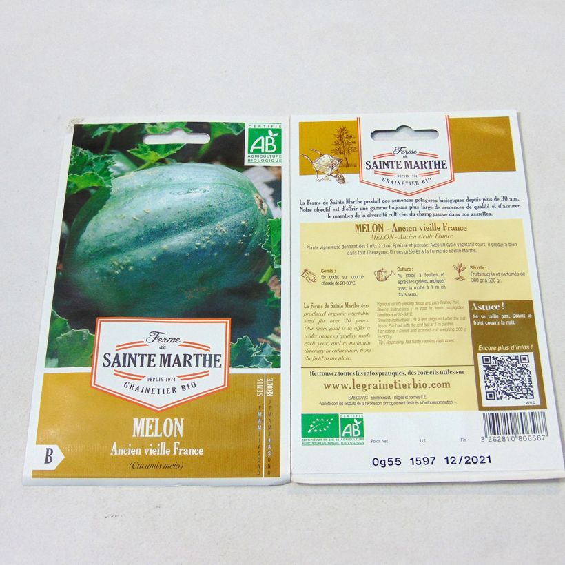 Example of Melone Antico Vieille France Bio - Ferme de Sainte Marthe sacchetto di 15 semi circa as you get
