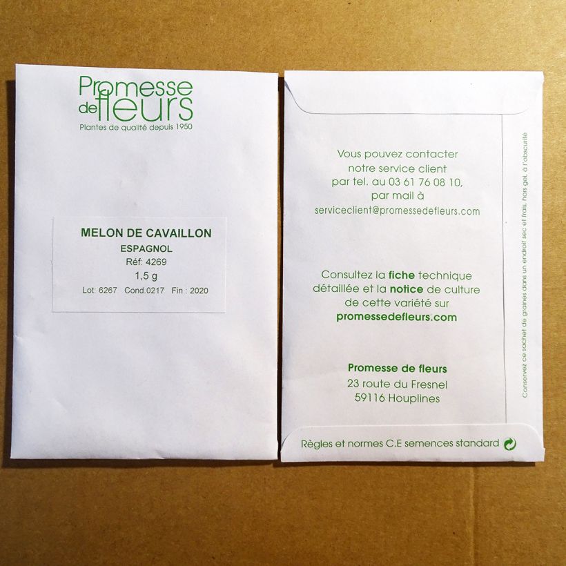 Esempio di esemplare Melone di Cavaillon sacchetto di semi da 1,5 grammi come consegnato