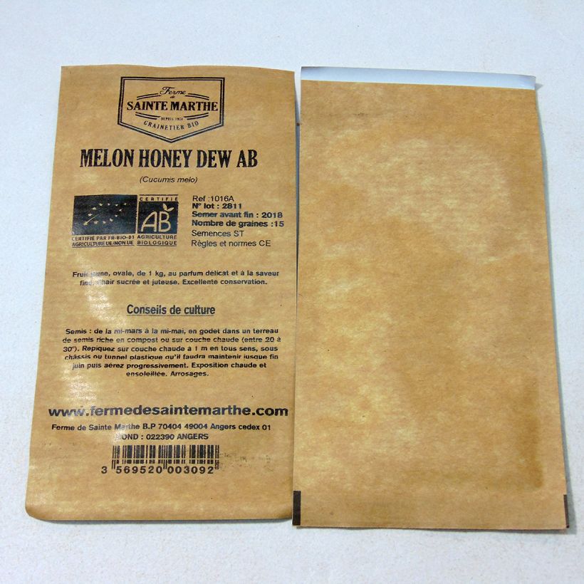 Esempio di esemplare Melone Honey Dew Bio - Ferme de Sainte Marthe sacchetto di 15 semi circa come consegnato
