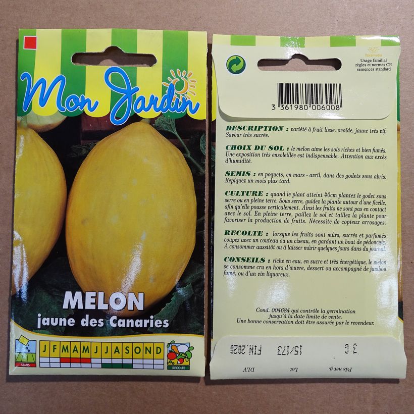 Example of Melone Giallo Canarino 2 sacchetto di 75 semi circa (3g) as you get