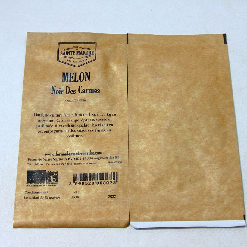 Example of Melone Nero carmelitano Bio - Ferme de Sainte Marthe sacchetto di 15 semi circa as you get