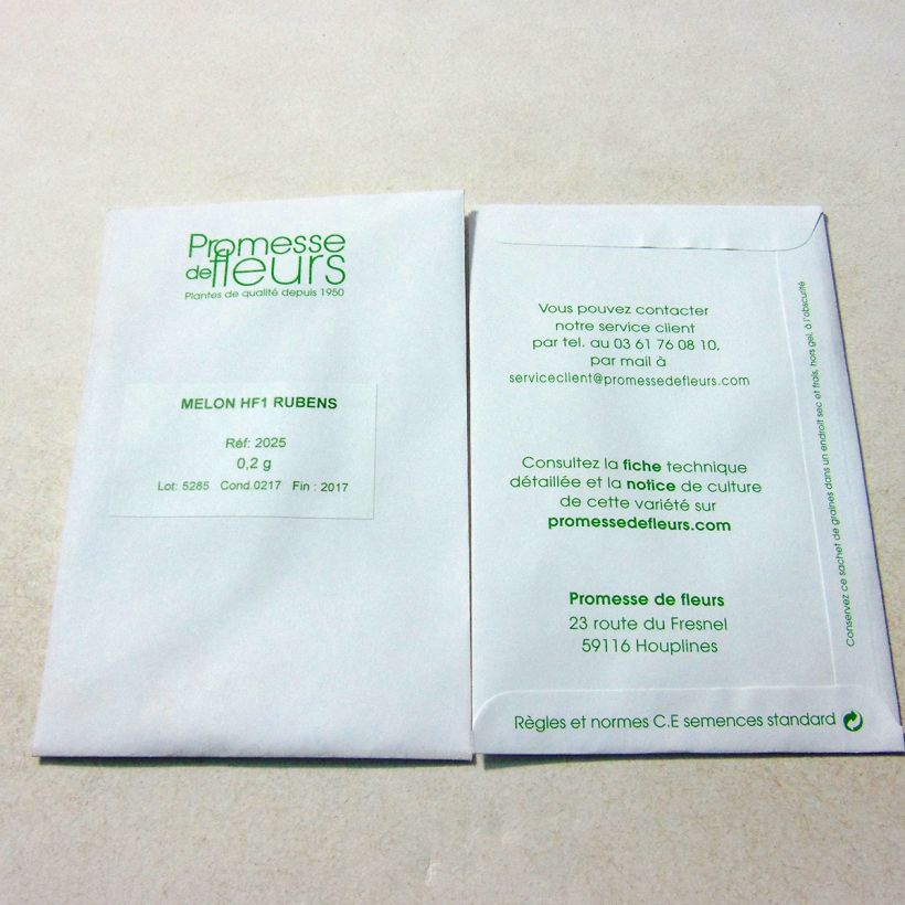 Esempio di esemplare Melone Rubens sacchetto di 6 semi circa (0.2g) come consegnato