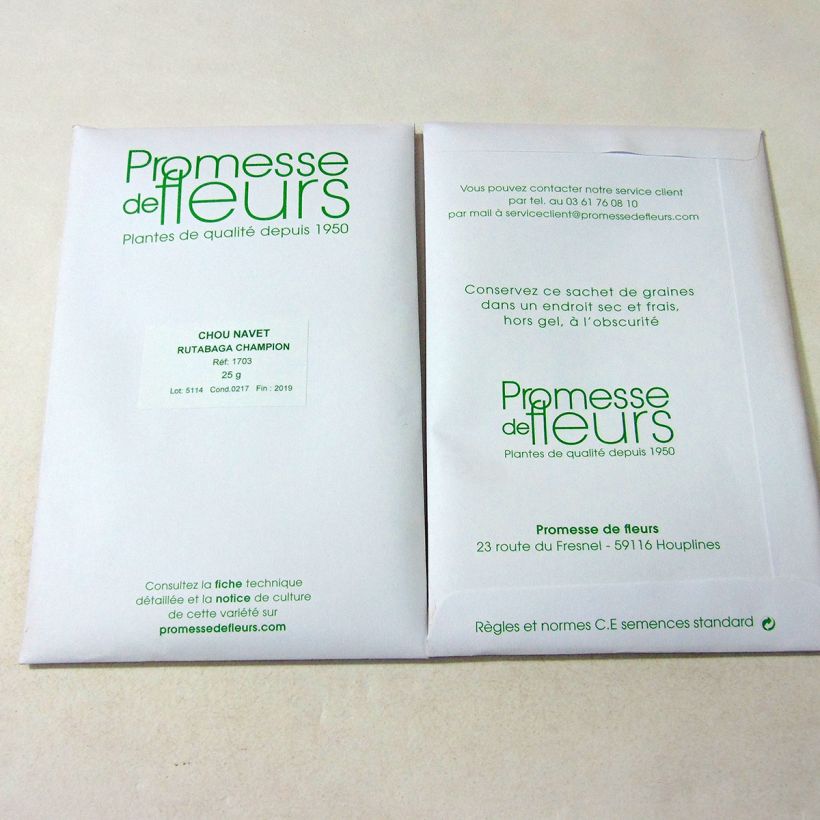 Example of Rutabaga Champion sacchetto di 7500 semi circa (25g) as you get