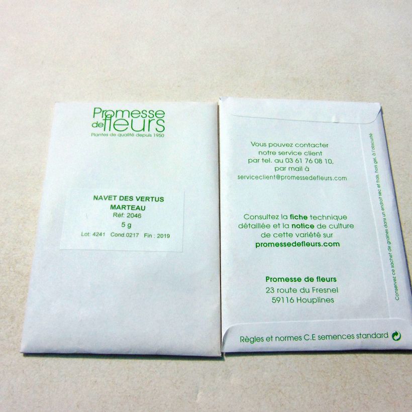 Example of Rapa des Vertus-Marteau sacchetto di 2000 semi circa (5g) as you get