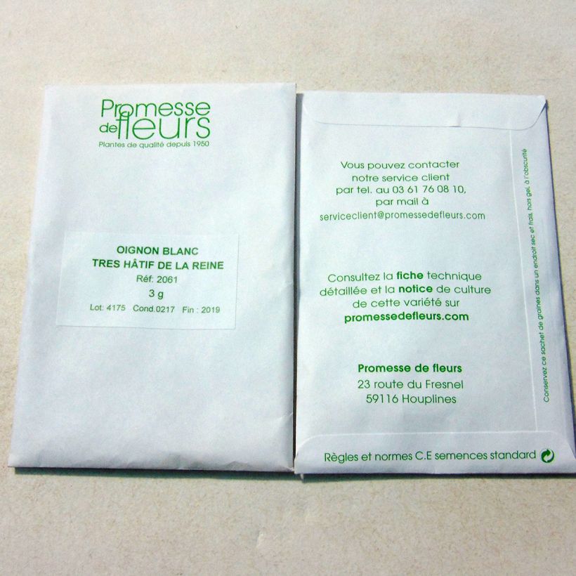 Esempio di esemplare Cipolla bianca Blanc très hâtif de la Reine sacchetto di 600 semi circa (3g) come consegnato