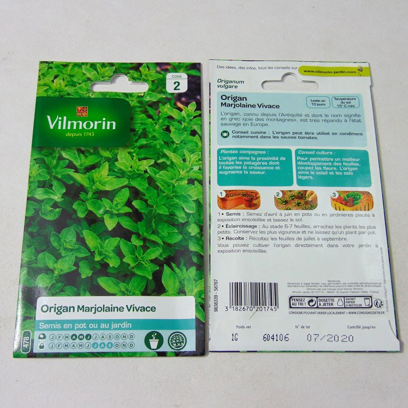 Example of Origano comune - Vilmorin sacchetto di 12000 semi circa (1g) as you get