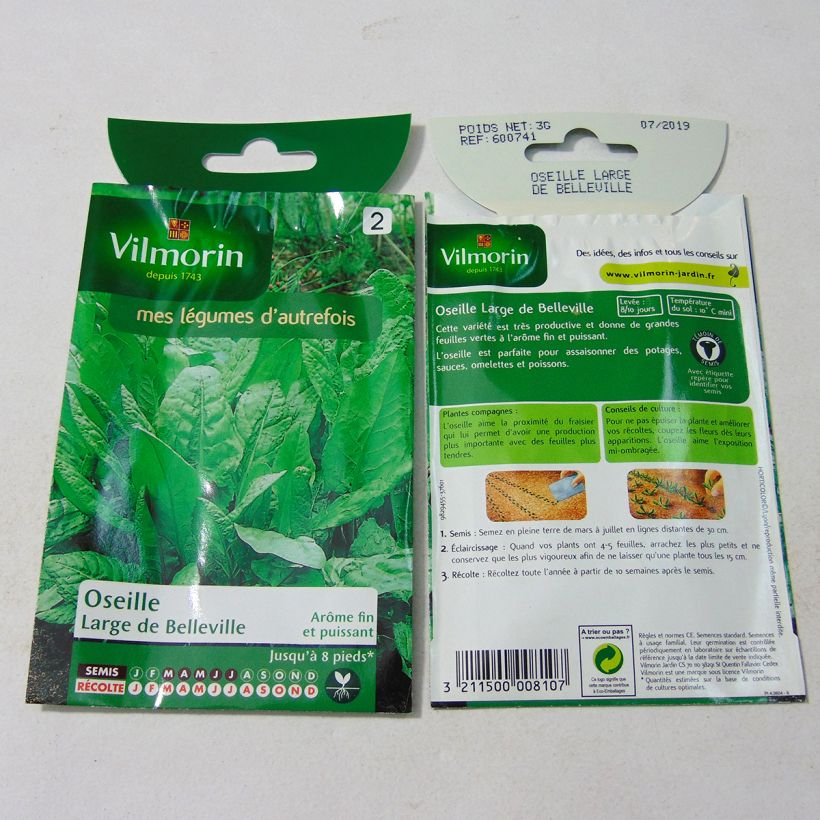 Example of Acetosa Large de Belleville - Vilmorin sacchetto di 3000 semi circa (3g) as you get