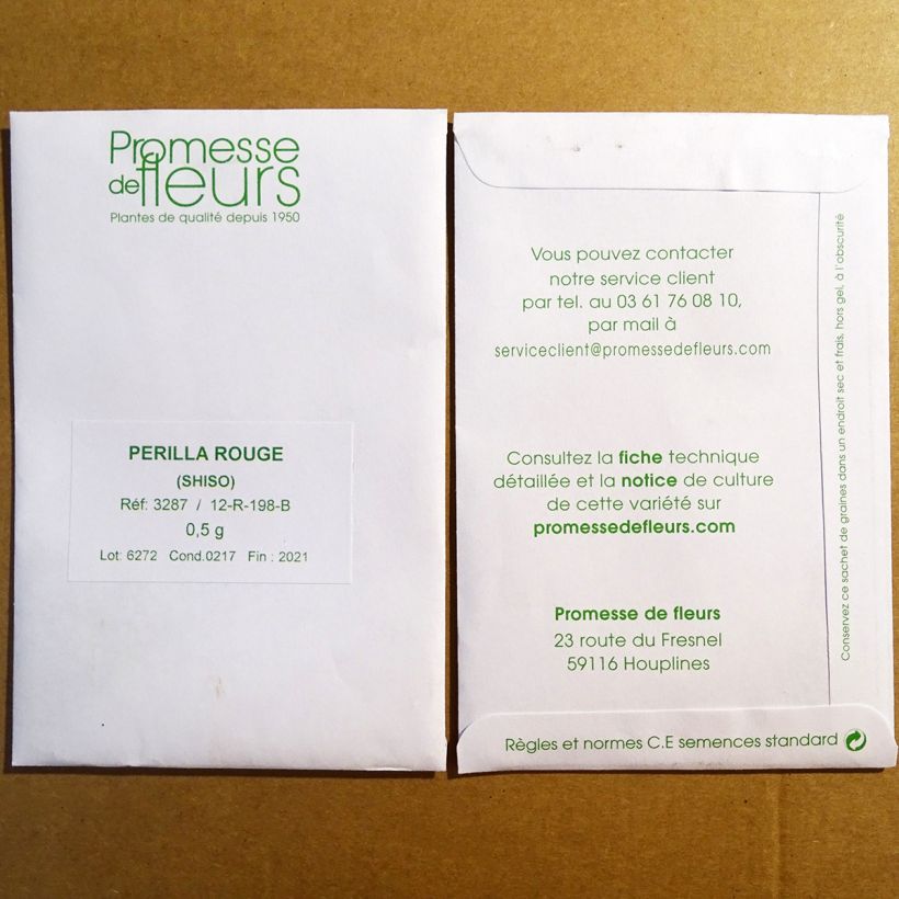 Example of Basilico della Cina Rouge sacchetto di 350 semi circa (0,5g) as you get