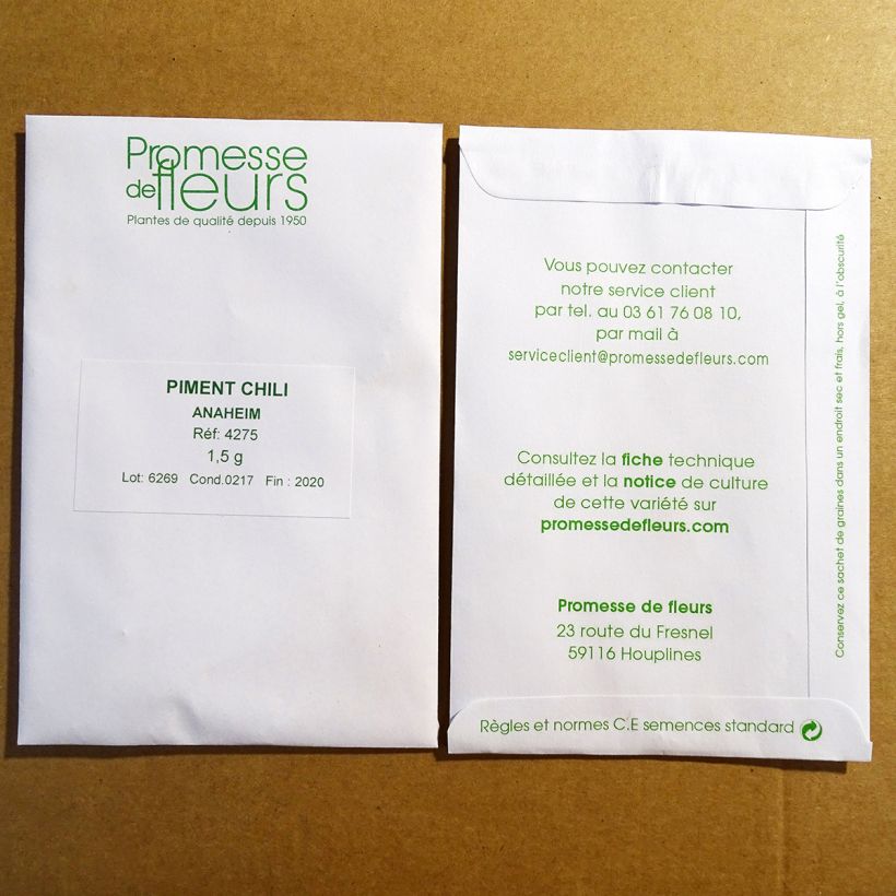 Esempio di esemplare Peperoncino Anaheim sacchetto di 180 semi circa (1,5g) come consegnato