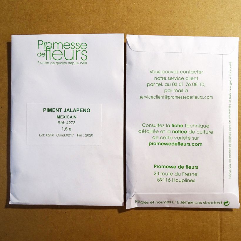 Esempio di esemplare Peperoncino Jalapeno sacchetto di 180 semi circa (1,5g) come consegnato