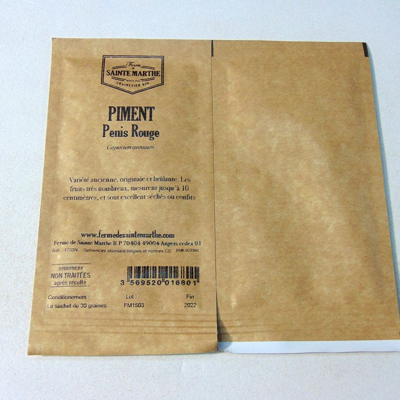 Esempio di esemplare Peperoncino Penis rosso sacchetto di 30 semi circa (Sachet de 30 grainesg) come consegnato