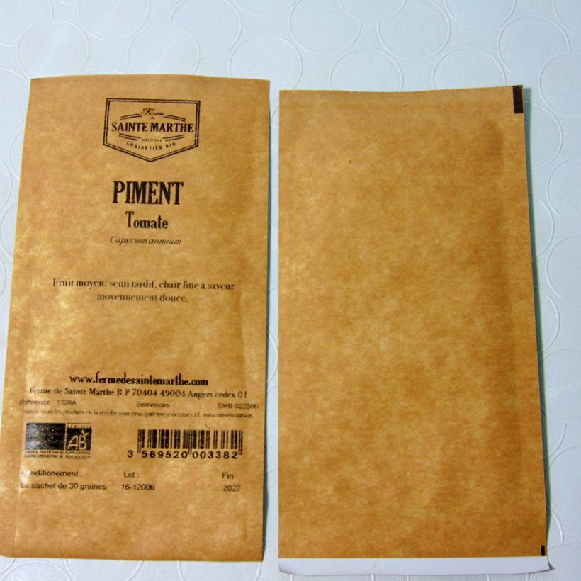 Esempio di esemplare Peperoncino Pomodoro sacchetto di 30 semi circa come consegnato