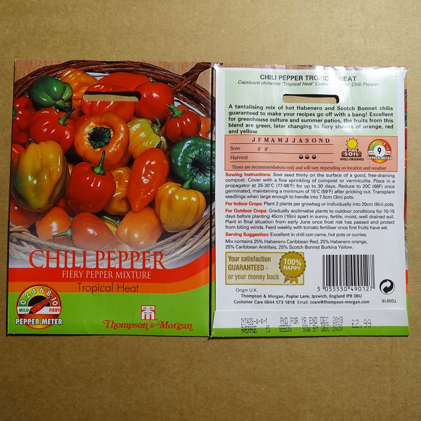 Esempio di esemplare Peperoncino Tropical Heat sacchetto di 20 semi circa come consegnato