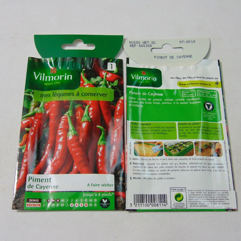Esempio di esemplare Peperoncino di Cayenna sacchetto di 240 semi circa (2g) come consegnato
