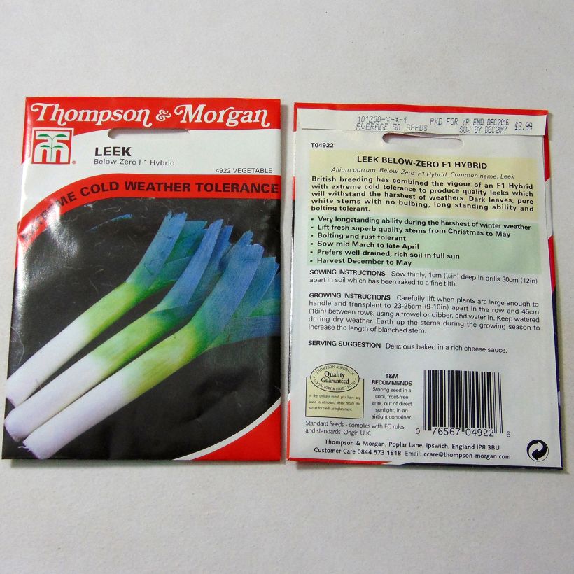 Esempio di esemplare Porro Below-Zero F1 sacchetto di 50 semi circa come consegnato