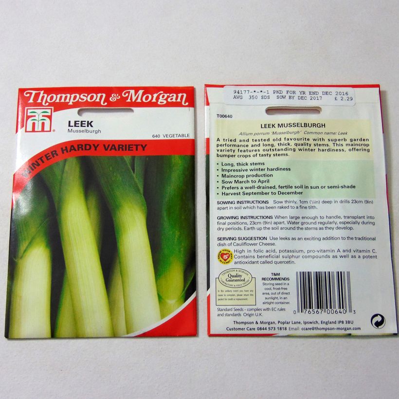 Esempio di esemplare Porro Musselburgh sacchetto di 350 semi circa come consegnato