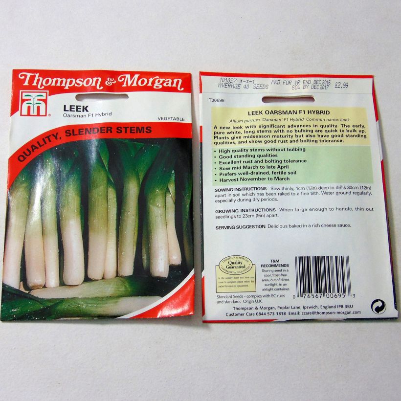 Esempio di esemplare Porro Oarsman F1 sacchetto di 40 semi circa come consegnato