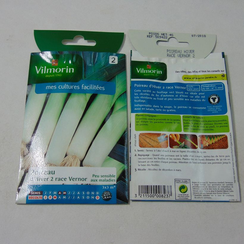 Esempio di esemplare Porro di inverno 2 race Vernor sacchetto di 1000 semi circa (4g) come consegnato