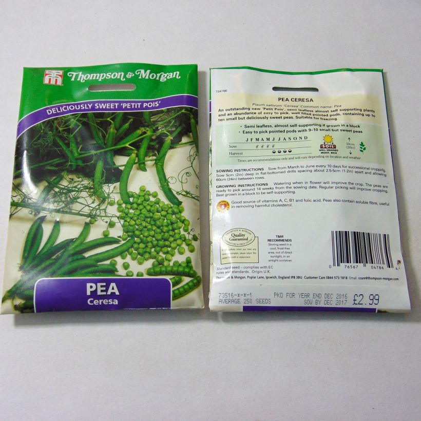 Esempio di esemplare Pisello nano Ceresa sacchetto di 250 semi circa come consegnato